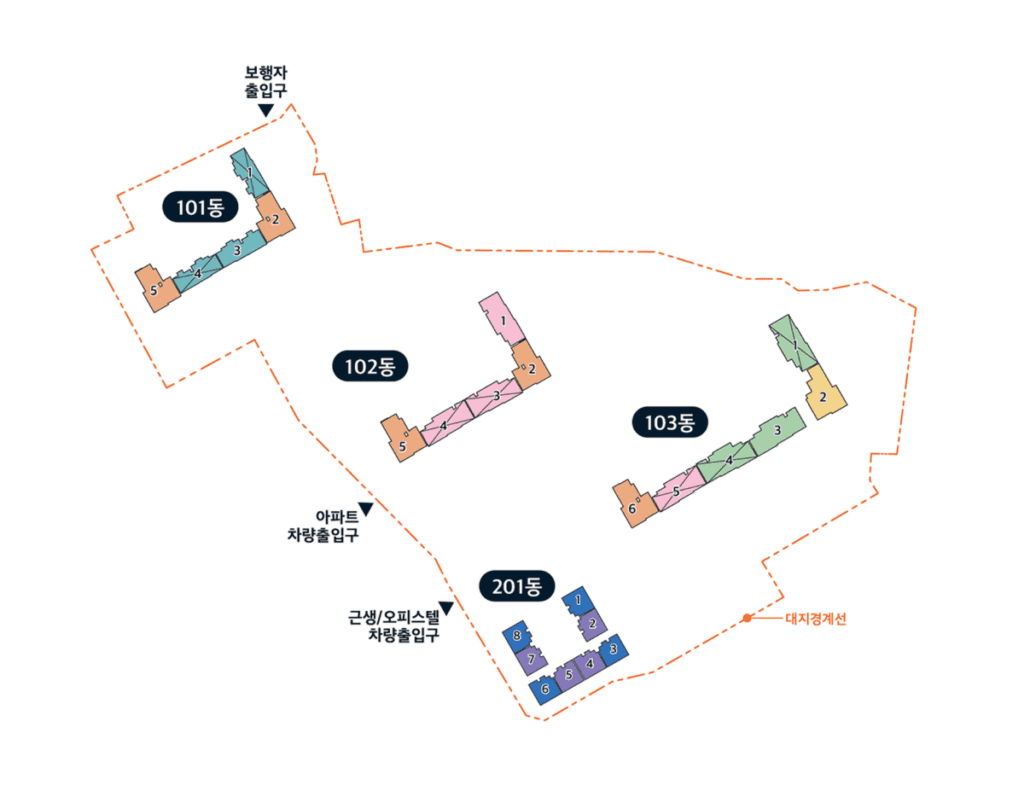 e편한세상 동인천 베이프런트 동호 배치도