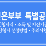 2025년 신혼부부 특별공급 청약자격과 기준, 선정 방법 총정리